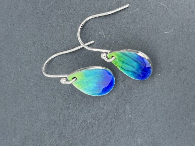 Enamel Peacock Earrings - Image 7