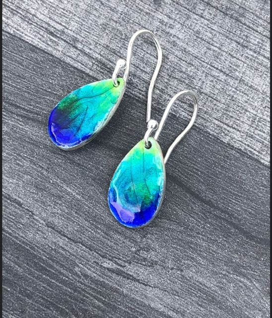 Enamel Peacock Earrings