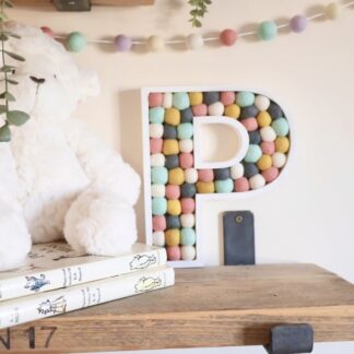 Pompom Initials, Kids Bedroom Décor, Nursery Accessories
