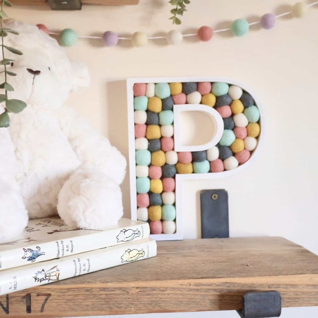 Pompom Initials, Kids Bedroom Décor, Nursery Accessories