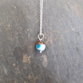 Recycled copper and agate bead necklace