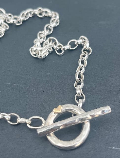 Gold Heart Fob Necklace - Image 2