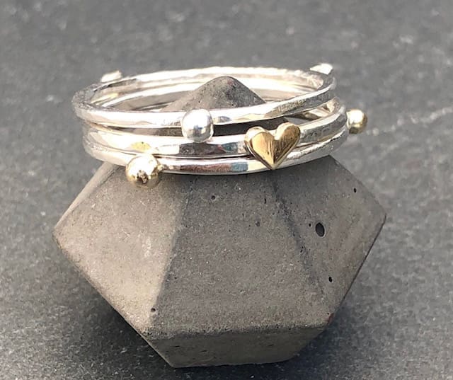 Gold Heart Stack Ring - Image 3