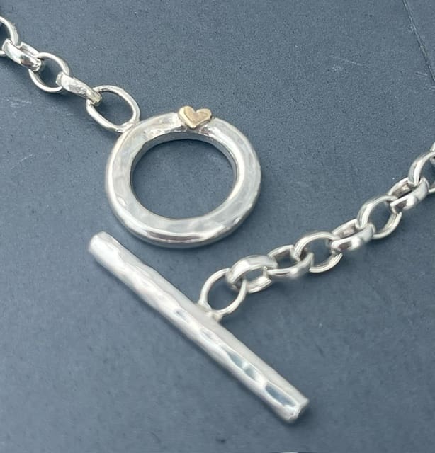 Gold Heart Fob Necklace - Image 3