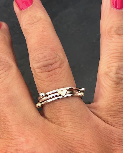 Gold Heart Stack Ring - Image 6