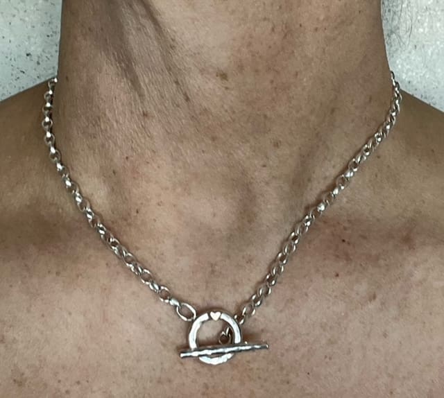 Gold Heart Fob Necklace - Image 4