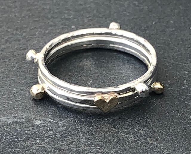 Gold Heart Stack Ring - Image 4