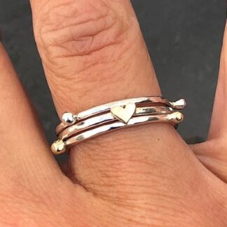 Gold Heart Stack Ring