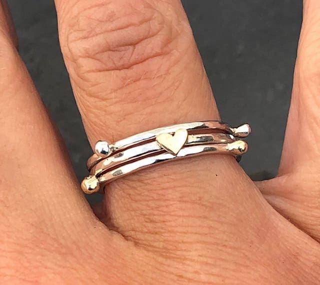Gold Heart Stack Ring