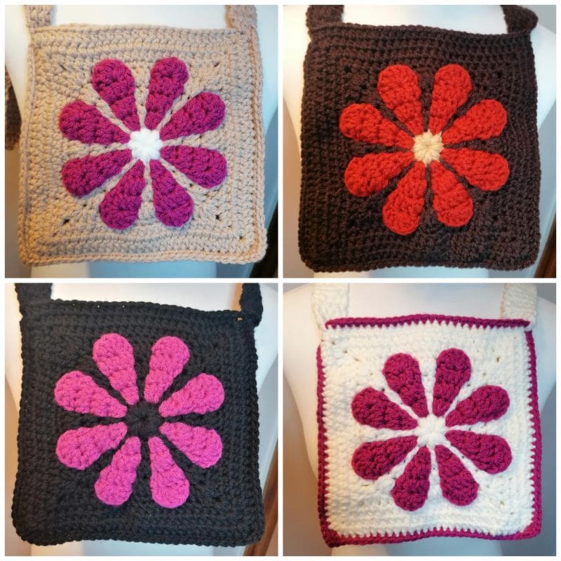 Retro Flower Crocheted Bag - Image 3