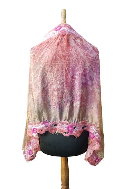 Botanic Garden: Pink Silk and Wool Scarf or Shawl - Image 2