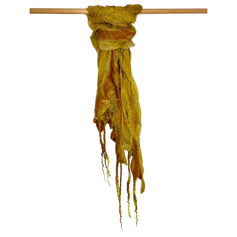 Marigold Silk Wool Scarf marian may textile art