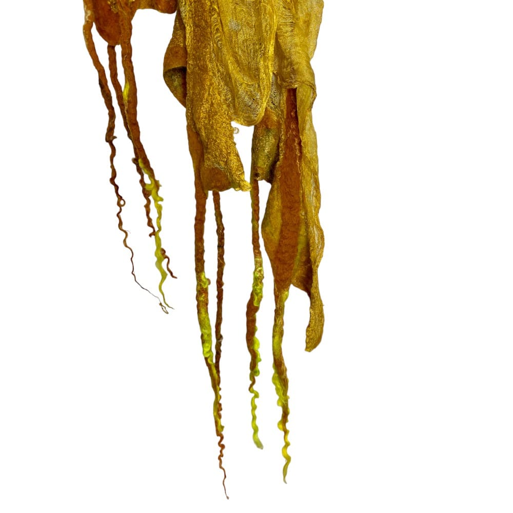 Marigold Silk Wool Scarf marian may textile art