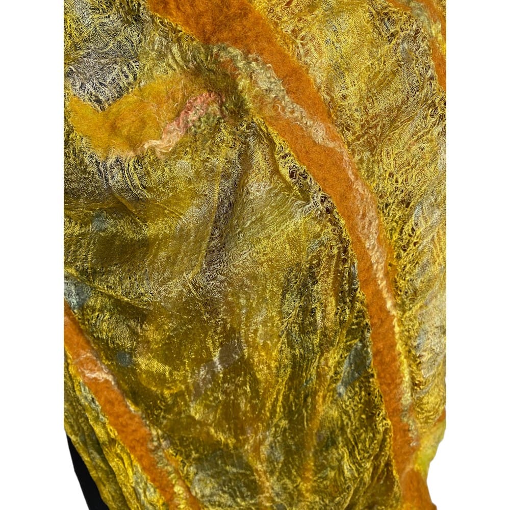 Marigold Silk Wool Scarf marian may textile art