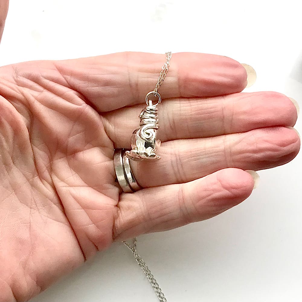 Fine Silver Poppy Seed Head Pendant Necklace - Image 5
