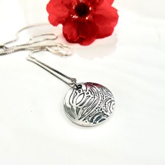 Fine Silver Round Pendant Necklace