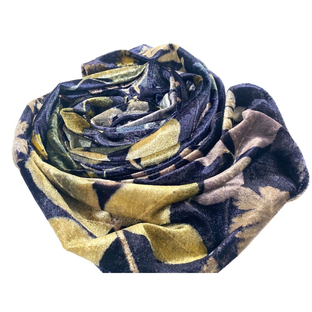 Midnight Garden Silk Velvet Scarf Shawl marian may textile art