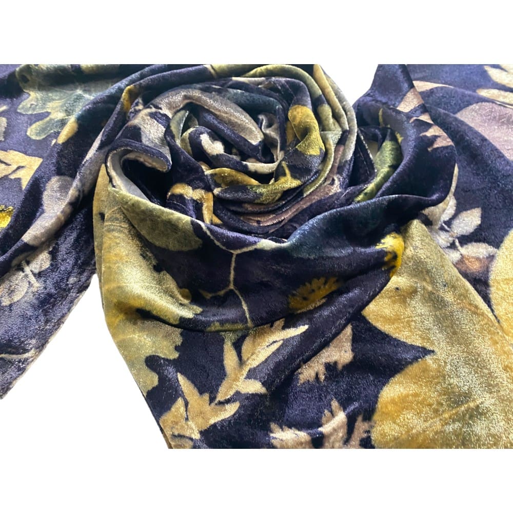 Midnight Garden Silk Velvet Scarf Shawl marian may textile art