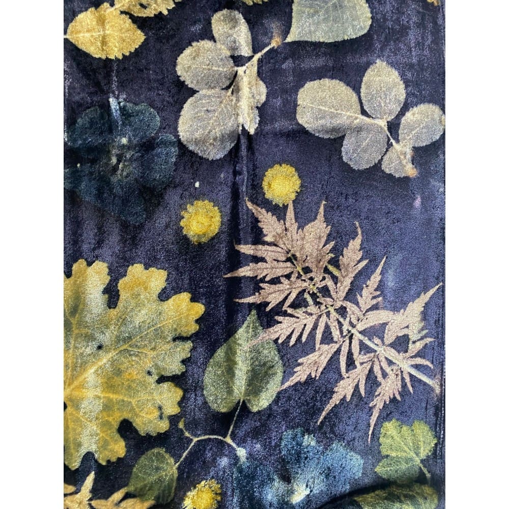 Midnight Garden Silk Velvet Scarf Shawl marian may textile art
