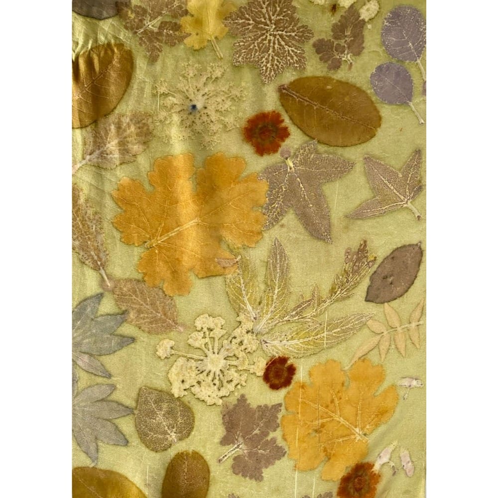 Spring Greens: Botanically Printed Silk Twill Scarf Wrap - Image 4