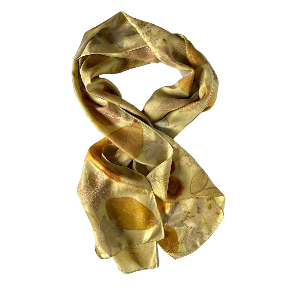 Spring Greens: Botanically Printed Silk Twill Scarf Wrap - Image 5