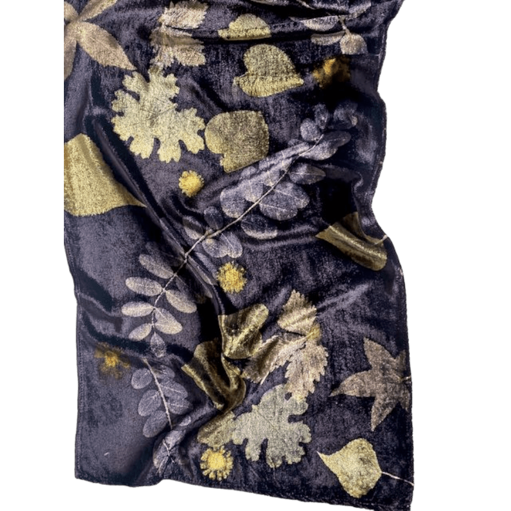 Midnight Velvet silk velvet scarf botanical prints marian may textile art
