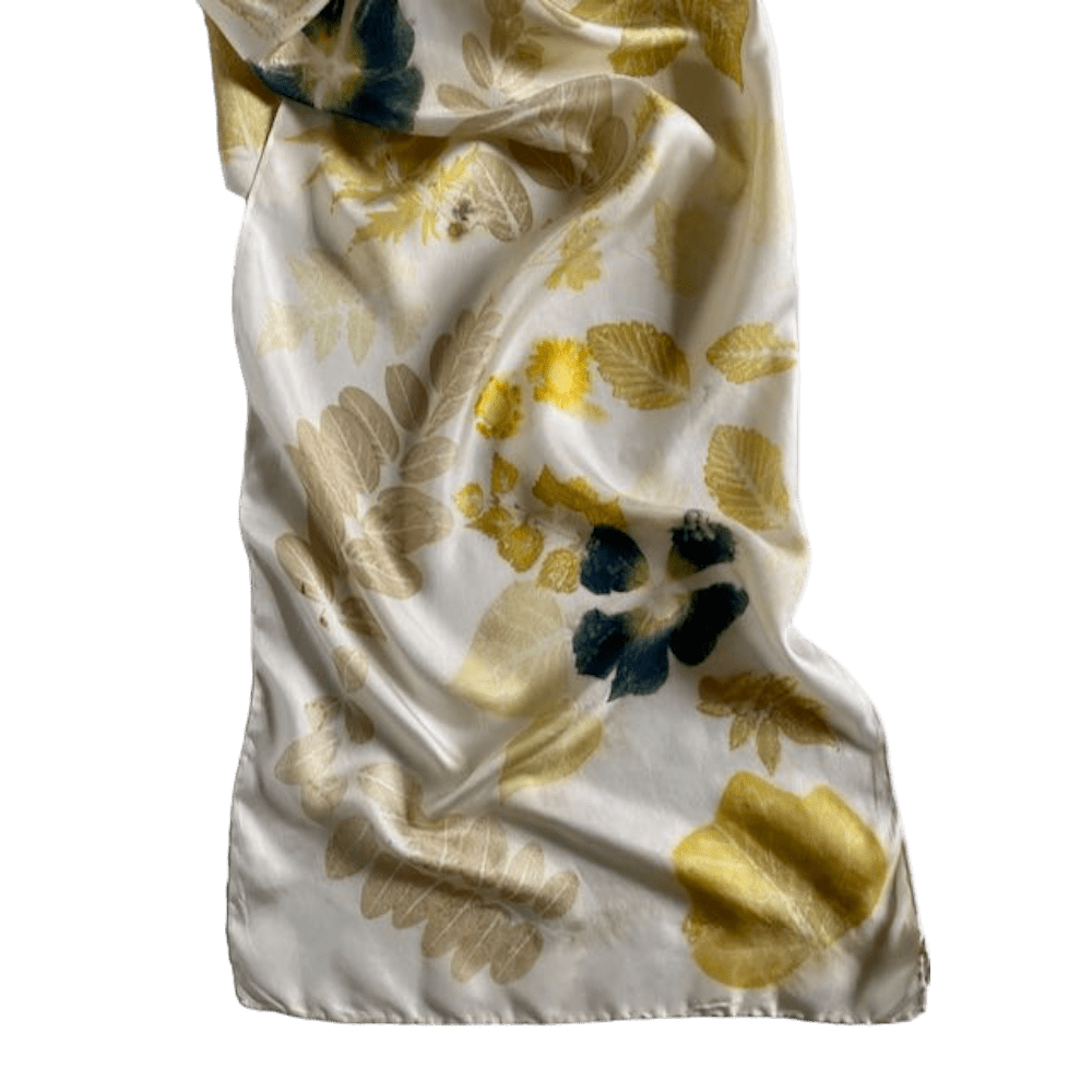 hollyhock flower silk twill scarf botanical prints 23202 marian may textile art