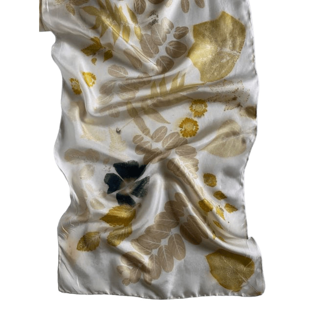 hollyhock flower silk twill scarf botanical prints 23202 marian may textile art