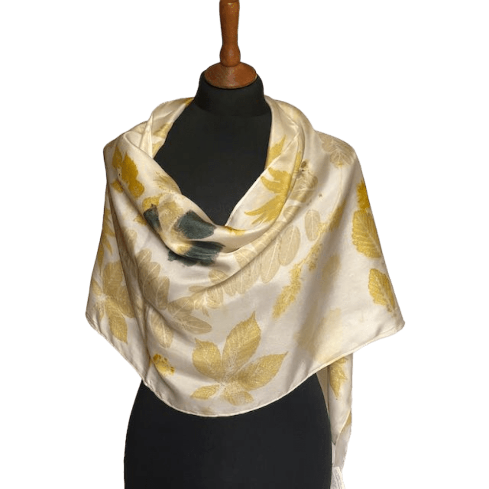 hollyhock flower silk twill scarf botanical prints 23202 marian may textile art