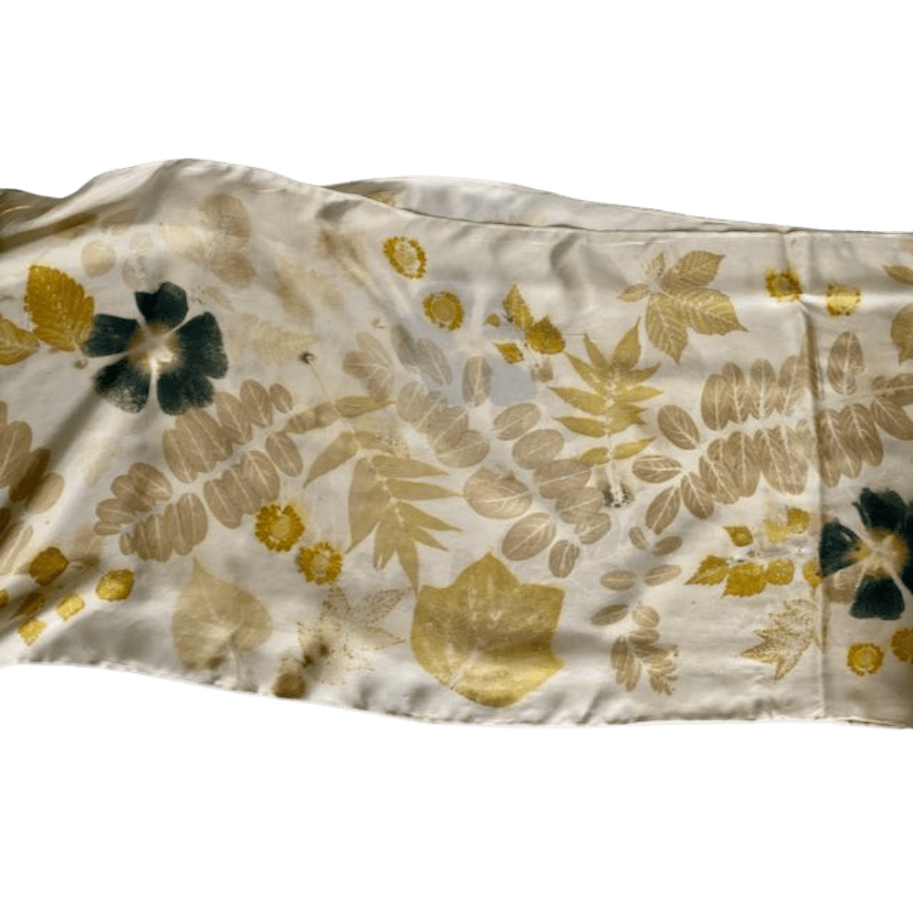 hollyhock flower silk twill scarf botanical prints 23202 marian may textile art