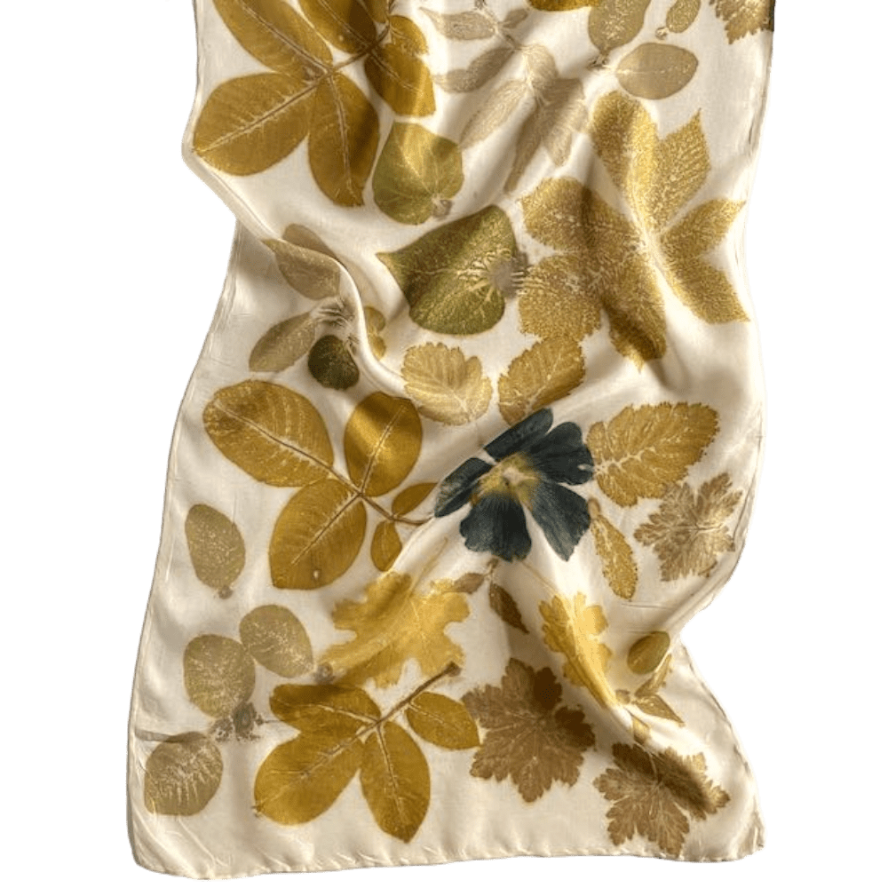 black hollyhocks cream silk twill scarf 23202 botanical print marian may textile art
