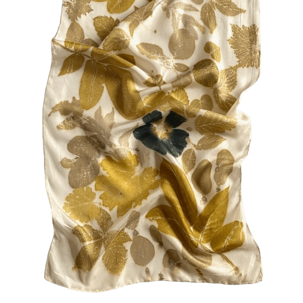 black hollyhocks cream silk twill scarf 23202 botanical print marian may textile art