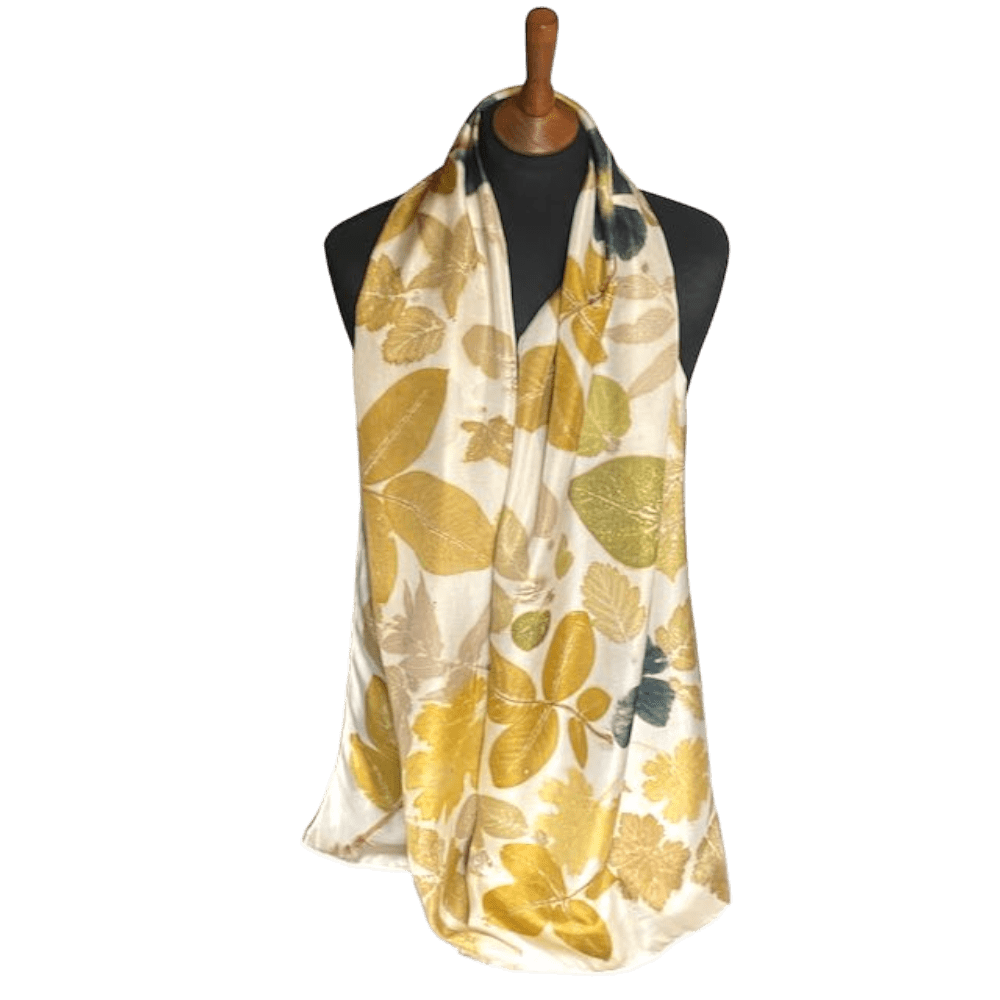 black hollyhocks cream silk twill scarf 23202 botanical print marian may textile art
