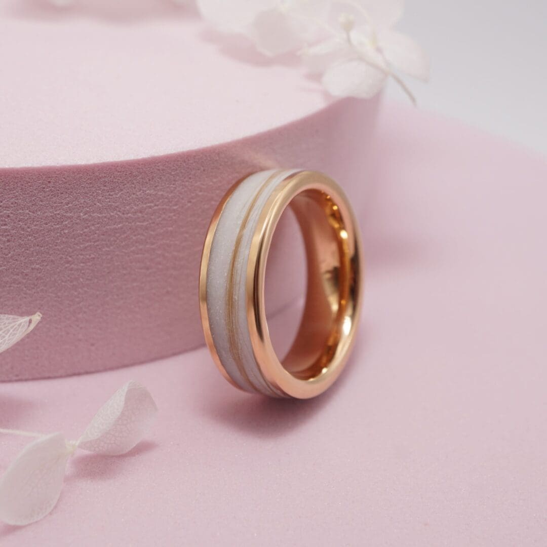 Breastmilk and Lock of Hair Keepsake Ring - Image 2