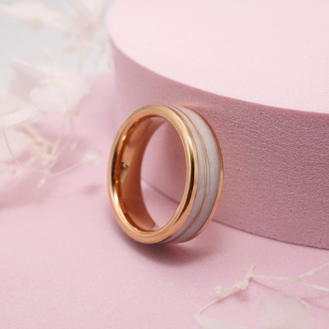 Breastmilk and Lock of Hair Keepsake Ring - Image 3