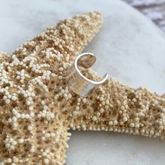 Helix Hammered Silver Ear Cuff