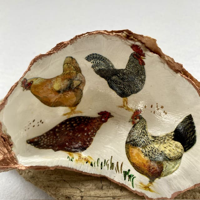 A handcrafted Decoupaged Oyster Shell - Image 2