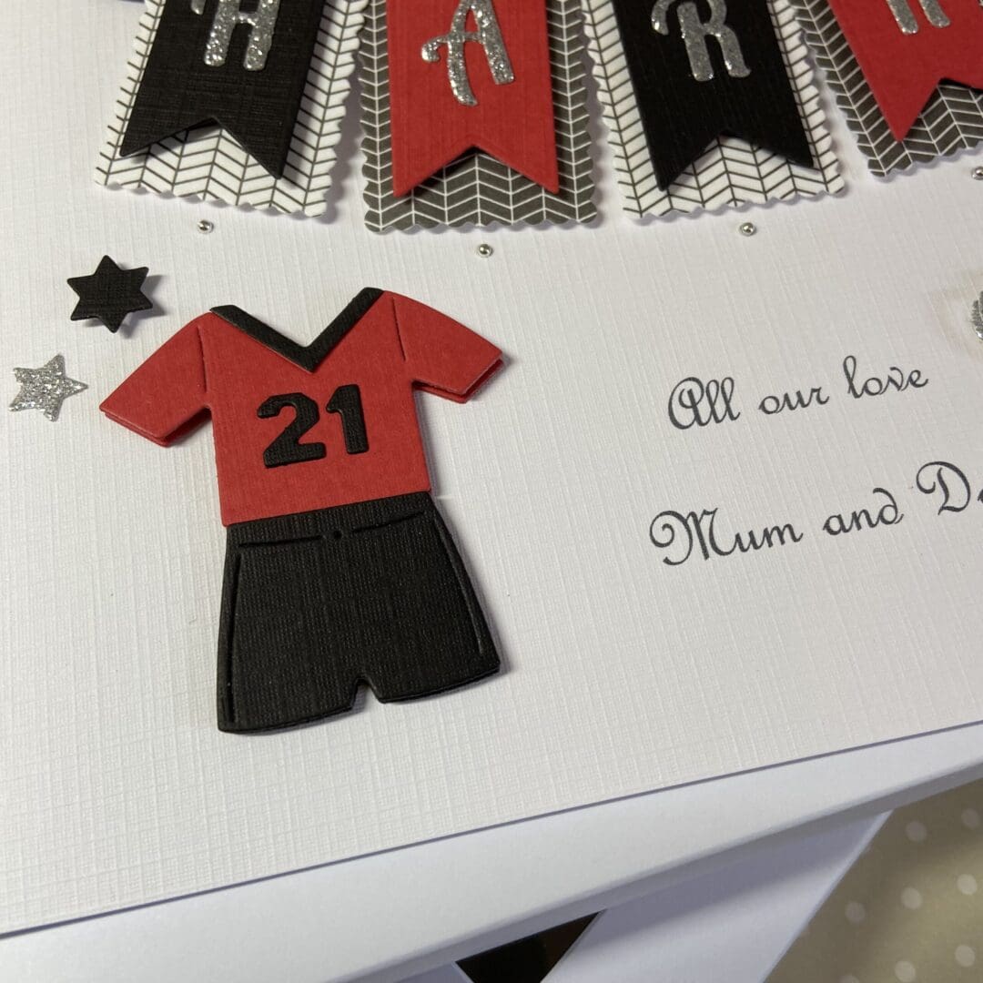 Personalised Handmade Football Birthday Card Gift Boxed Keepsake Son Grandson Husband 18 21 30 40 50 Any Age - Image 6