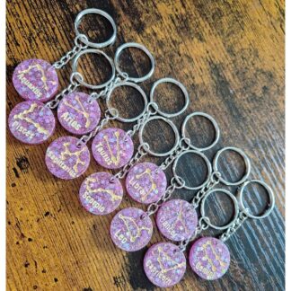 Lilac - yellow - starsign - keyrings - resin16