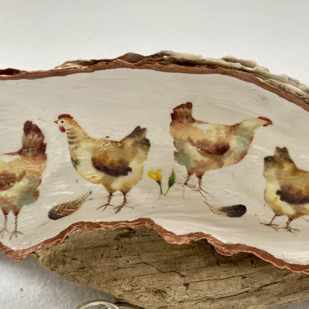 Handcrafted Decoupaged Oyster Shell - Image 3