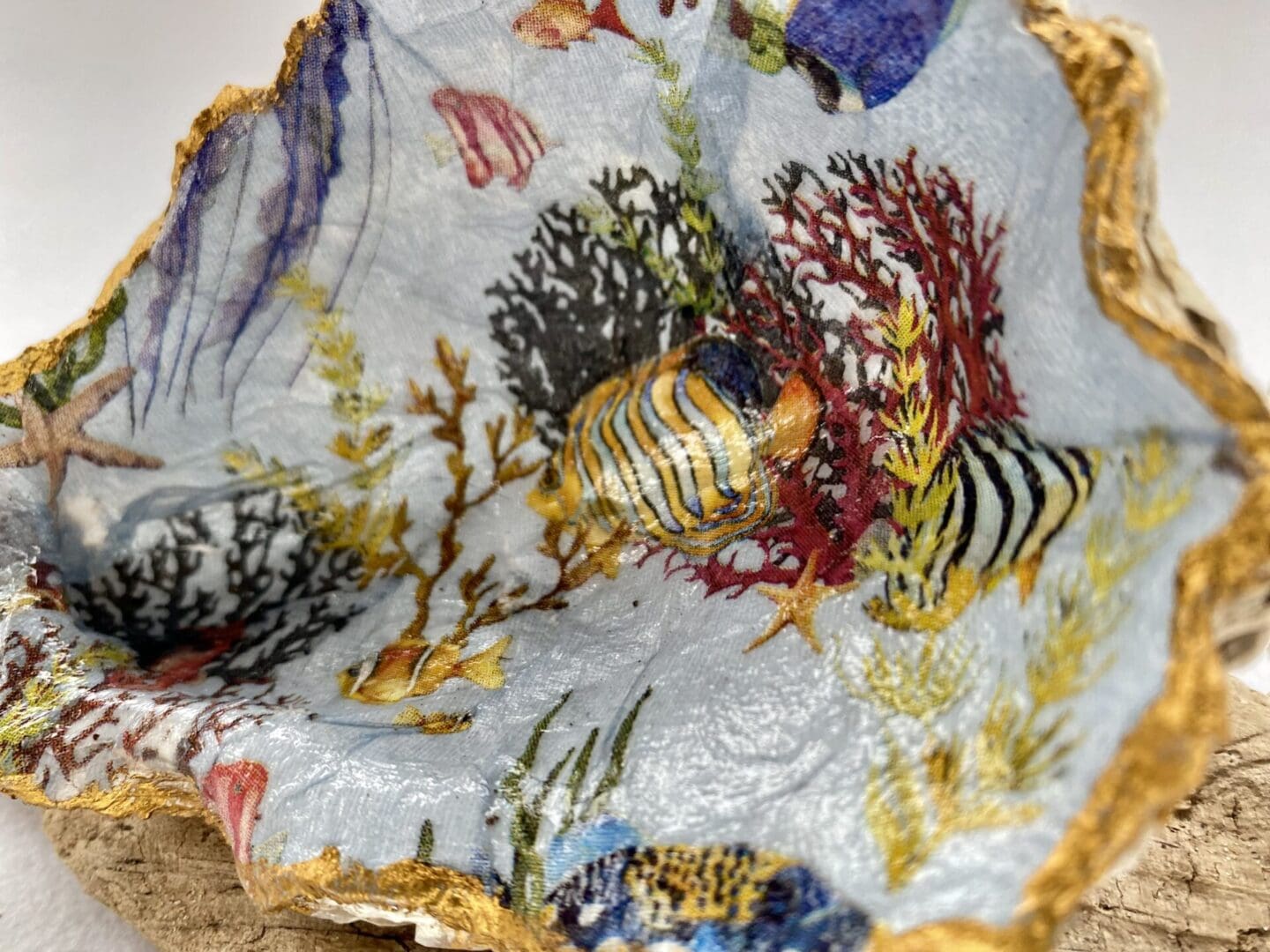 A handcrafted Decoupaged Oyster Shell - Image 2