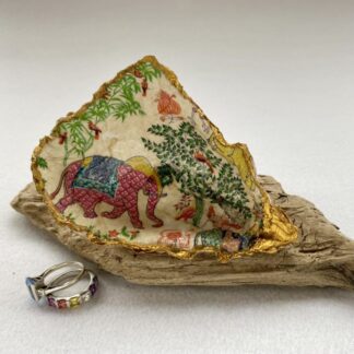 A handcrafted Decoupaged Oyster Shell