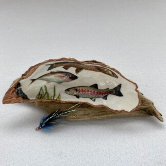 A handcrafted Decoupaged Oyster Shell