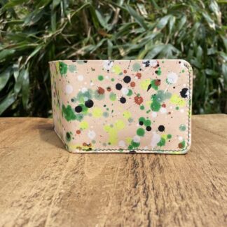 Unique hand painted leather wallet hand crafted