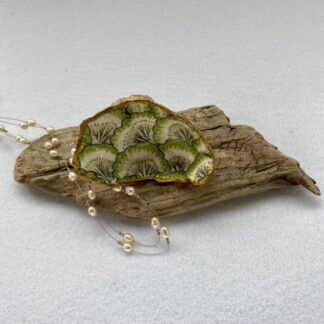 A handcrafted Decoupaged Oyster Shell