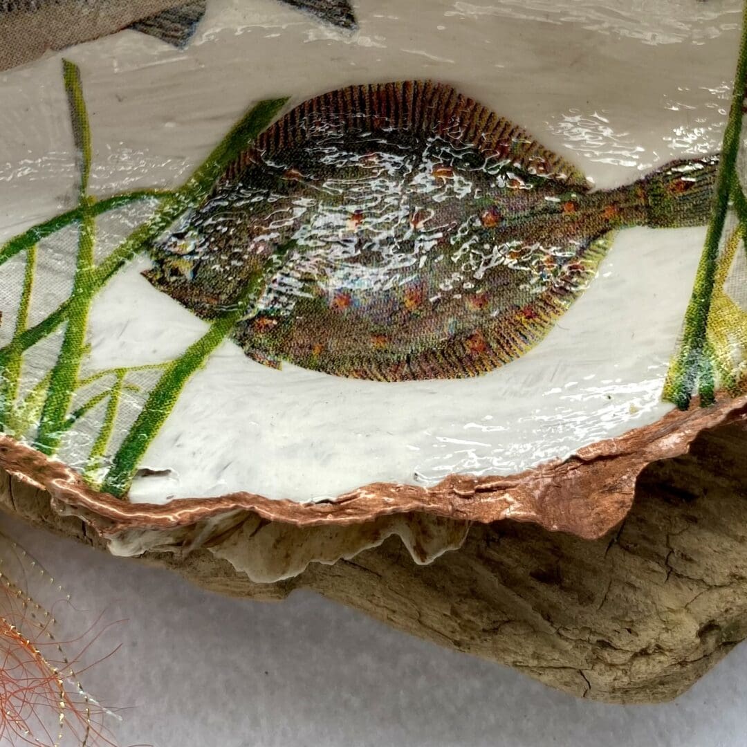A handcrafted Decoupaged Oyster Shell - Image 3