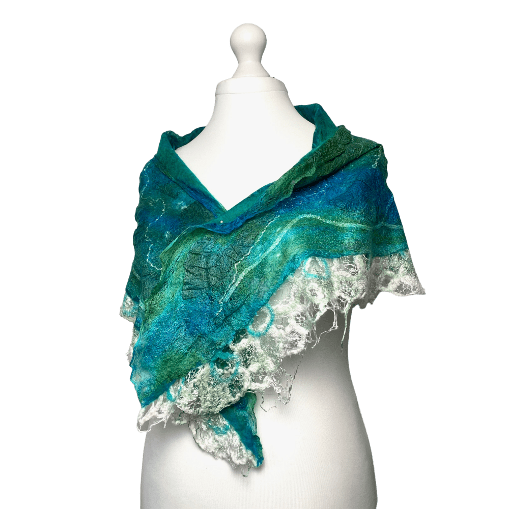 Breaking Wave Shawl Wool and Silk - Image 2