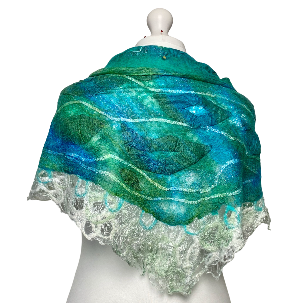 Breaking Wave Shawl Wool and Silk - Image 3