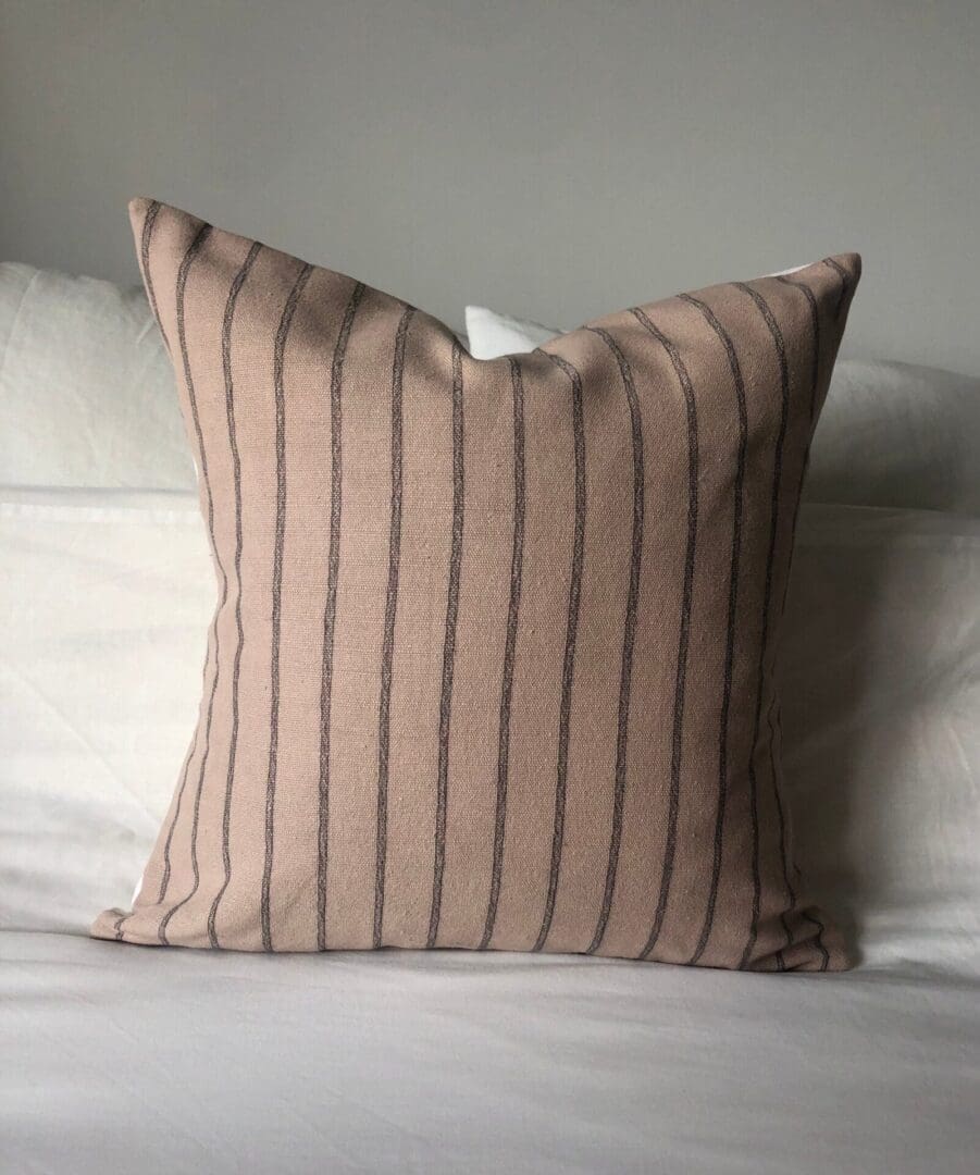 brown stripe handwoven cushion cover, batik fabric scatter pillows