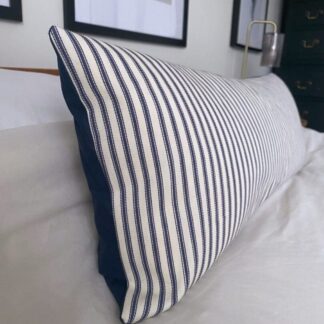 blue stripe lumber pillow cover, extra long nautical bolster cushion cover